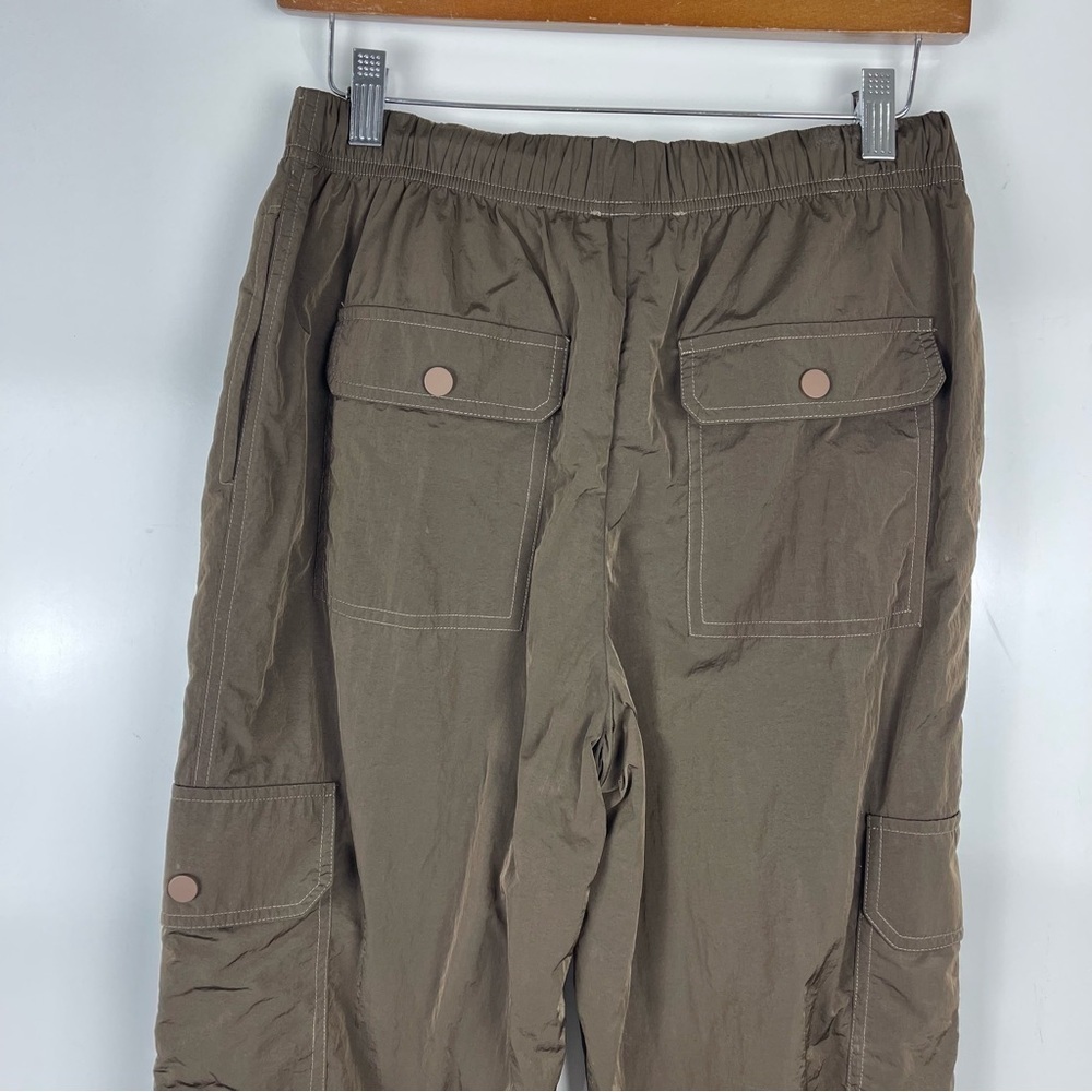Good American Cargo Jogger Pants Nylon Mocha Brown Women's Size 1 Small Sporty - Picture 7 of 9